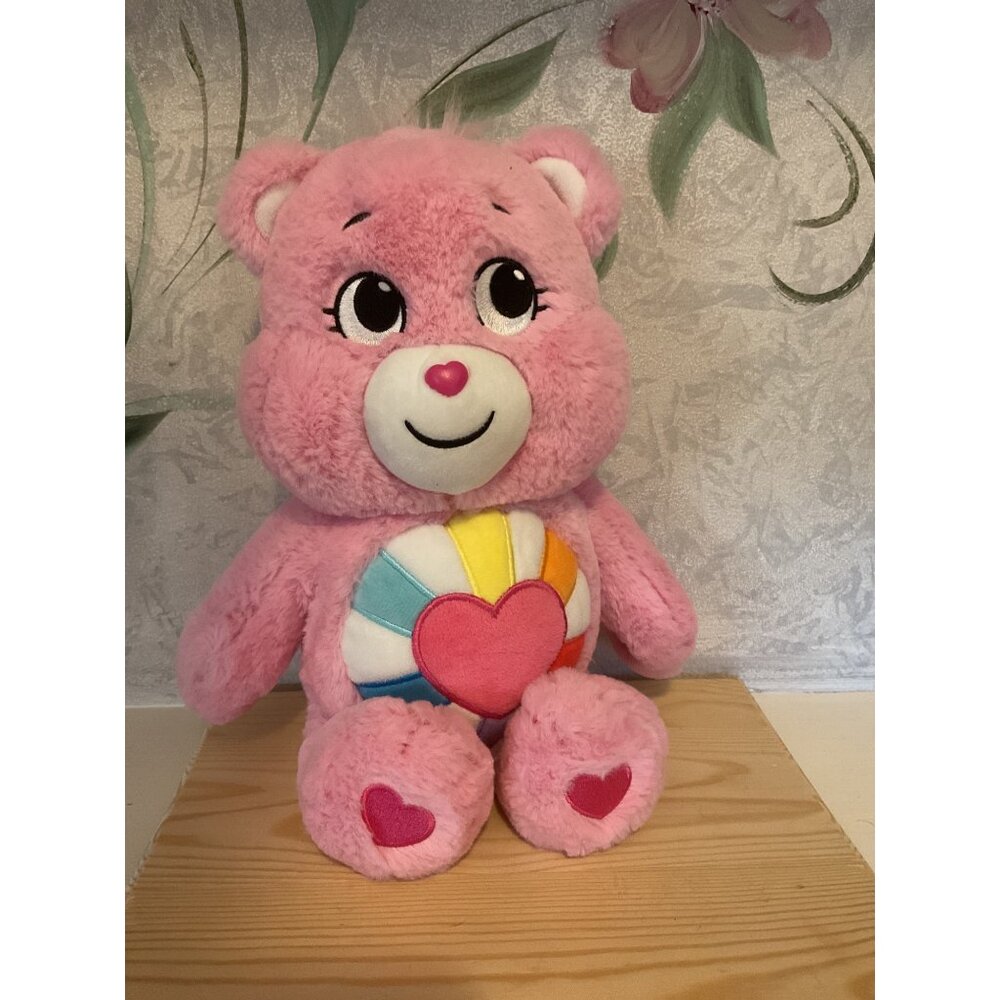 Care Bears Hopeful Heart Bear Plush 13" Pink Stuffed Animal By Basic Fun 2021